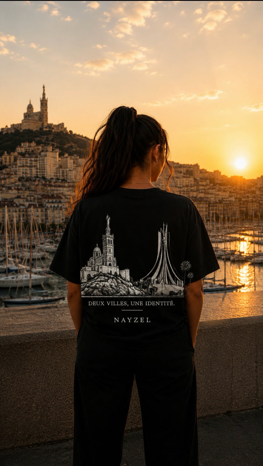 Mannequin NAYZEL portant une création Marseille Alger