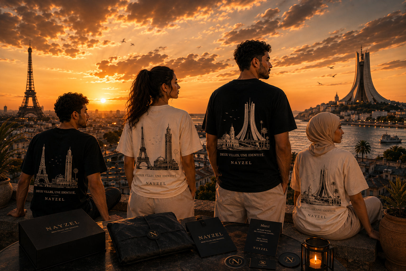Univers NAYZEL réunissant plusieurs mannequins et destinations